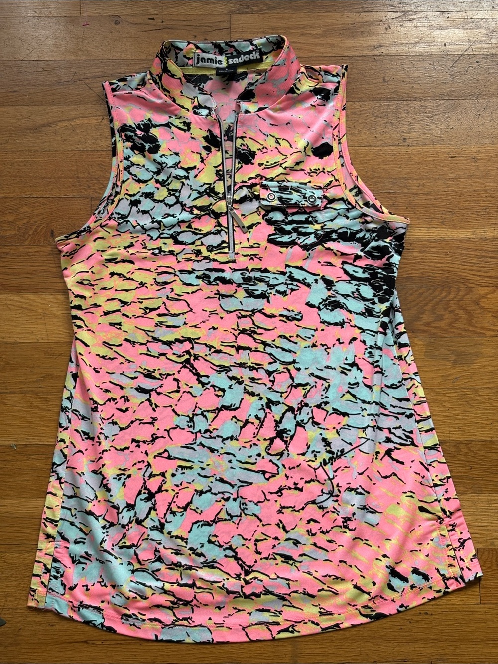 Jamie Sadock golf 1/4 zip sleeveless top small